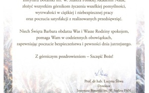 List gratulacyjny - Instytut Botaniki PAN w Krakowie